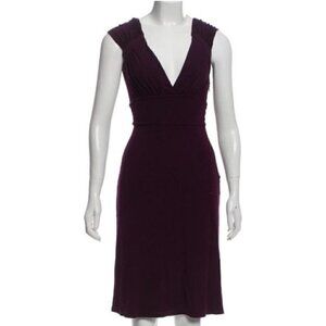 L’Agence for Barneys Purple Stretch Jersey V Neck Sleeveless Dress Sz M